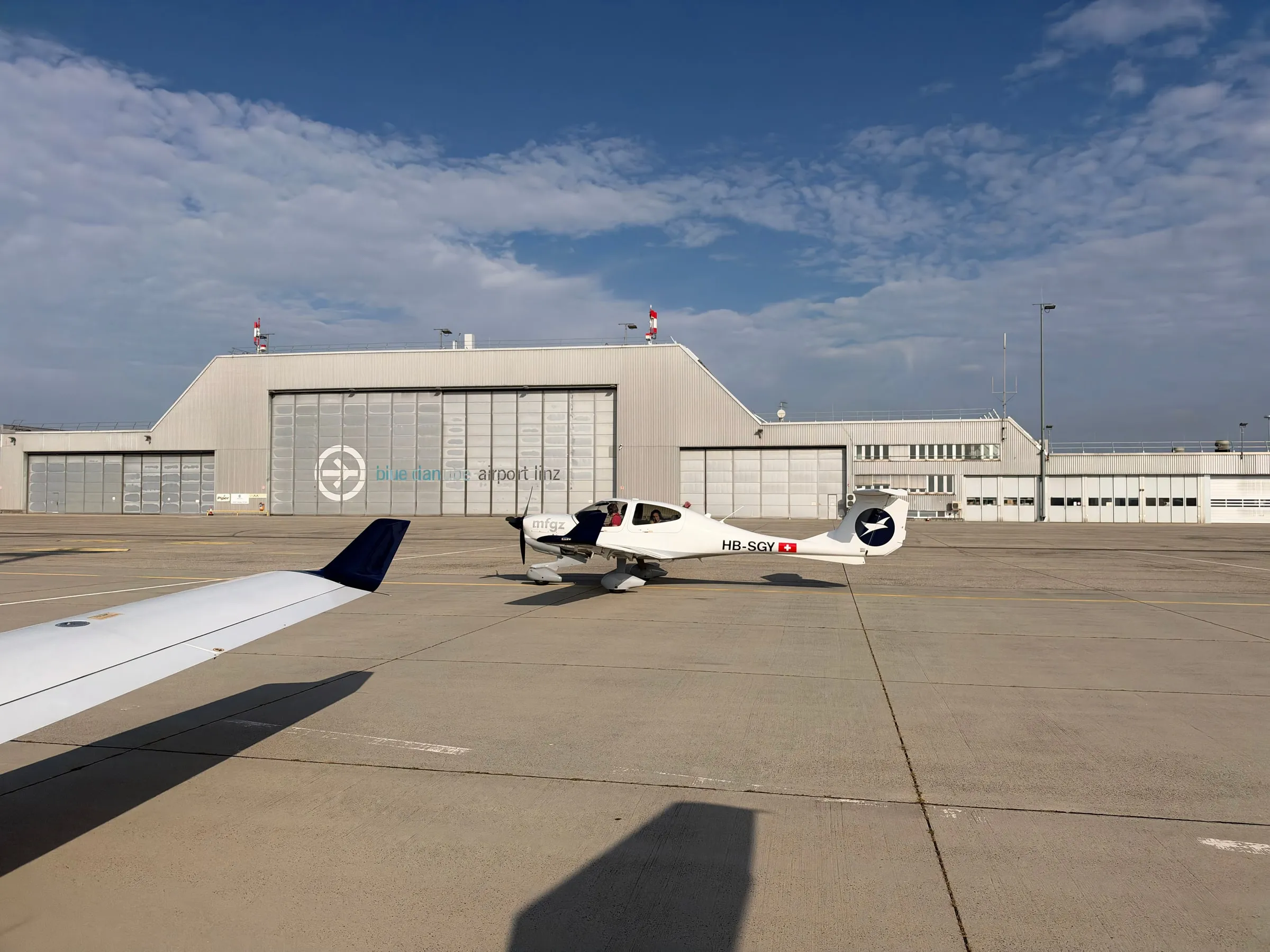 The second Diamond parked on the apron at Linz